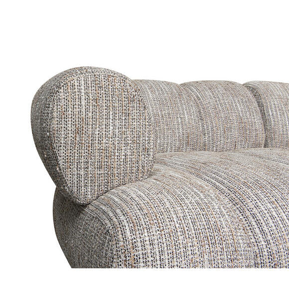 Sulcus Channel Tufted Sofa 4-zits met Right Lounge