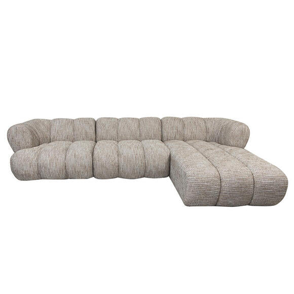 Sulcus Channel Tufted Sofa 4-zits met Right Lounge