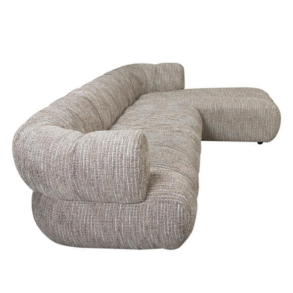 Sulcus Channel Tufted Sofa 4-zits met Right Lounge