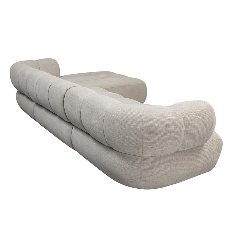 Sulcus Channel Tufted Sofa 4-zits met Right Lounge
