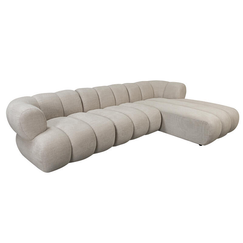 Sulcus Channel Tufted Sofa 4-zits met Right Lounge