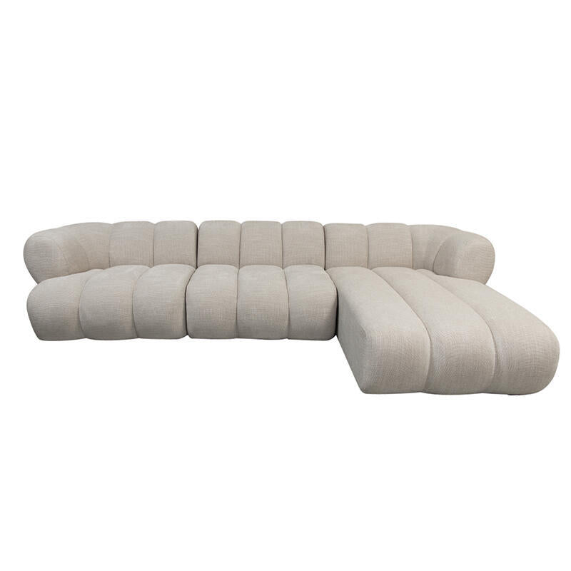 Sulcus Channel Tufted Sofa 4-zits met Right Lounge