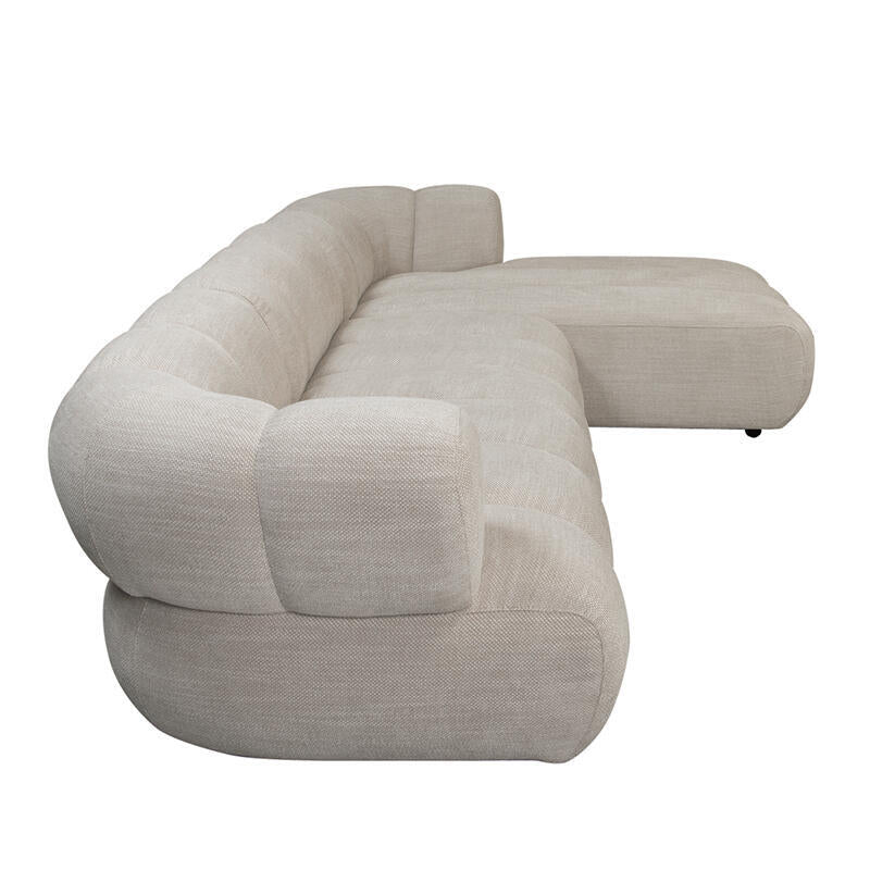 Sulcus Channel Tufted Sofa 4-zits met Right Lounge